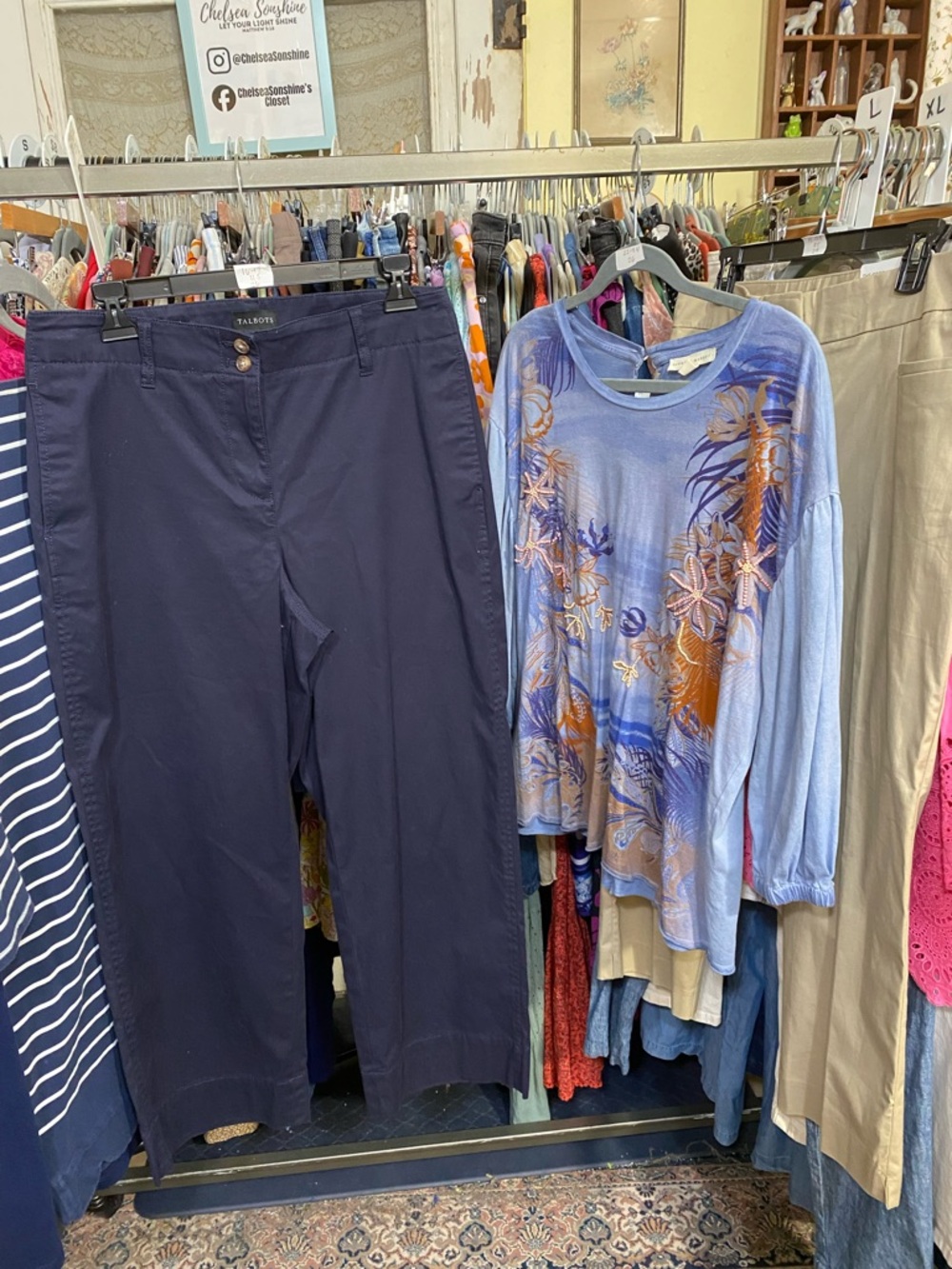 Size M style bundle: farmers market top, Talbots 10p New England chino